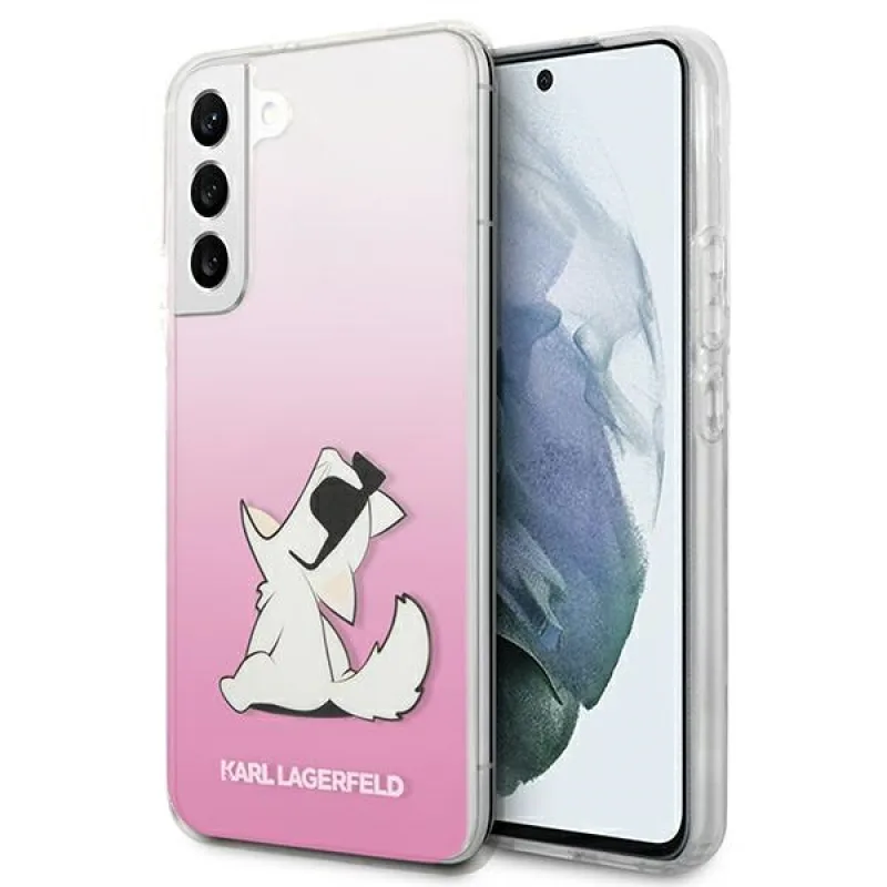 Puzdro Karl Lagerfeld Choupette Eat pre Samsung Galaxy S22+ – ružové