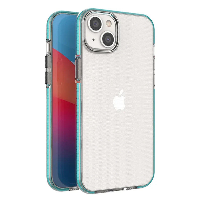 Silikónový kryt Spring Case na iPhone 14 Plus s rámom svetlomodrý