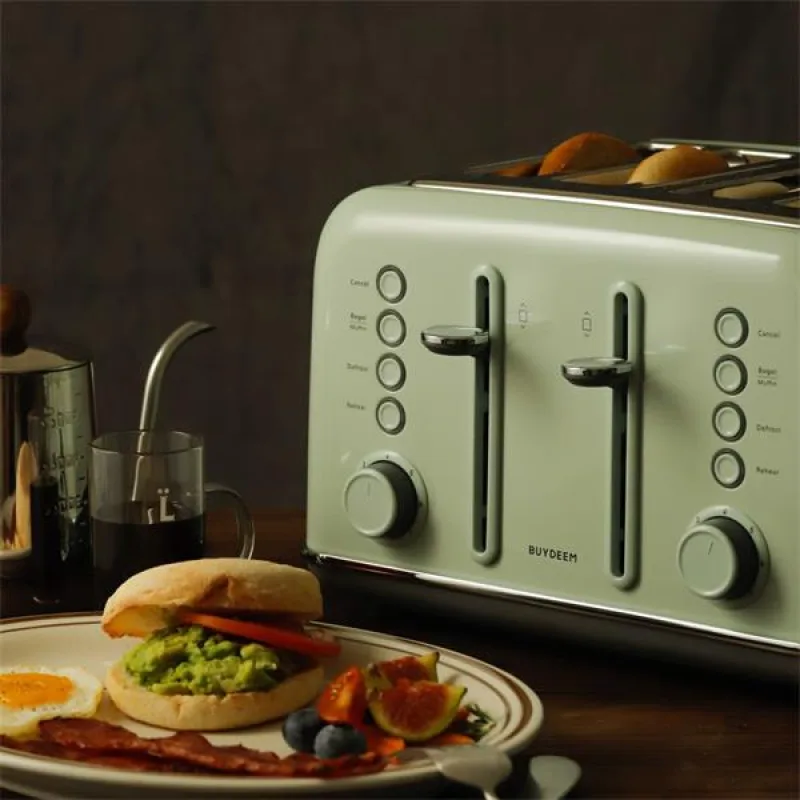 BUYDEEM 4-plátkový hriankovač, model DT640E, farba zelená, EU DT640E-CG/EU