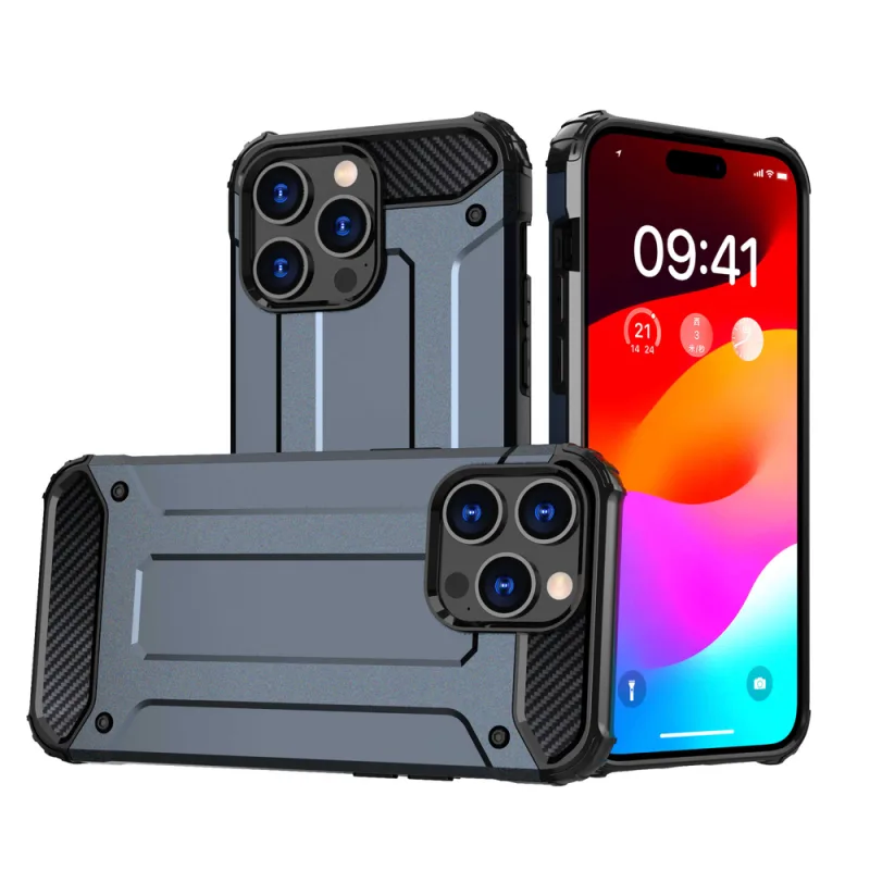 Kryt iPhone 15 Pro Hybrid Armor – modrý