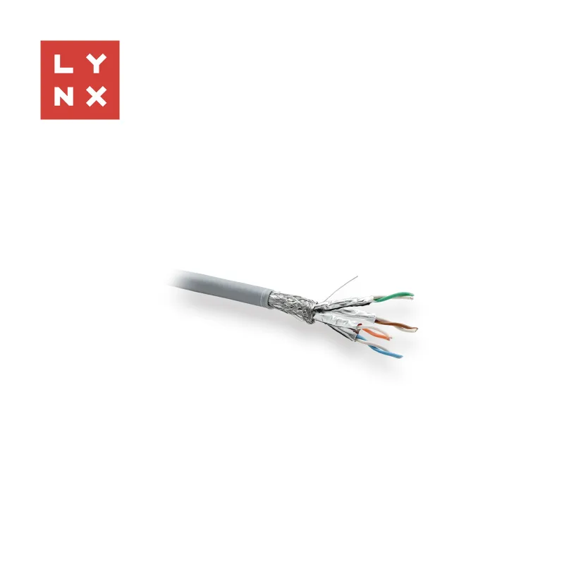 LYNX SFTP kabel, Cat6a, LSZH, celoměděný, vnitřní, šedý, cívka 500m…
