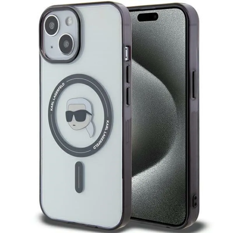 Karl Lagerfeld KLHMP15MHKHNOTK iPhone 15 Plus 6,7" priehľadné pevné puzdro IML Karl`s Head MagSafe