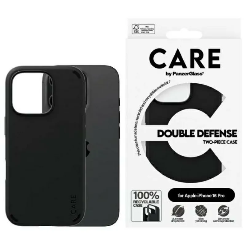 CARE by PanzerGlass Feature Double Defense Case pre iPhone 16 Pro – čierne