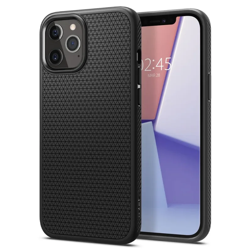 Liquid Air Case Spigen pre iPhone 12 / iPhone 12 Pro – matná čierna