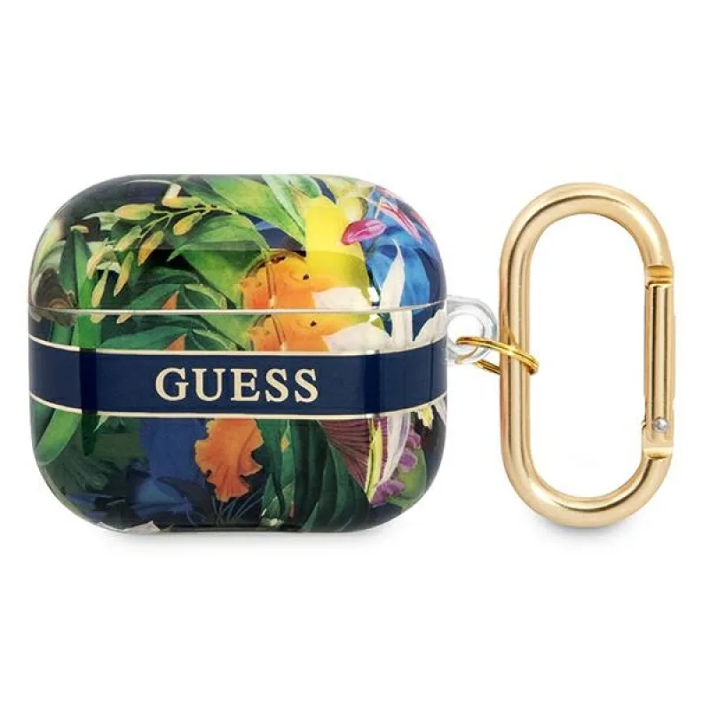 Guess GUA3HHFLB kryt AirPods 3 blue/blue Flower Strap Collection