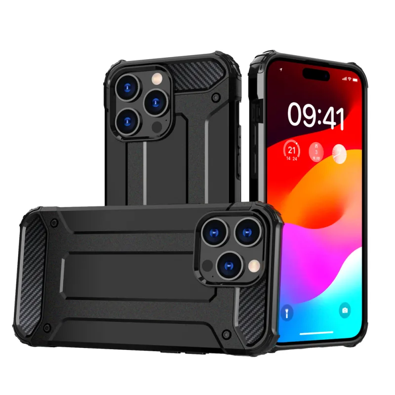 Kryt iPhone 15 Pro Max Hybrid Armor – čierny