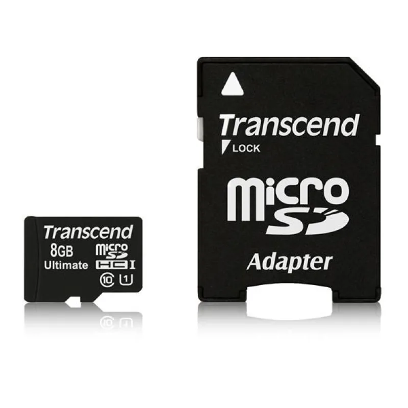 Karta TRANSCEND MicroSDHC 8GB Ultimate, Class 10 UHS-I 600x, MLC +…