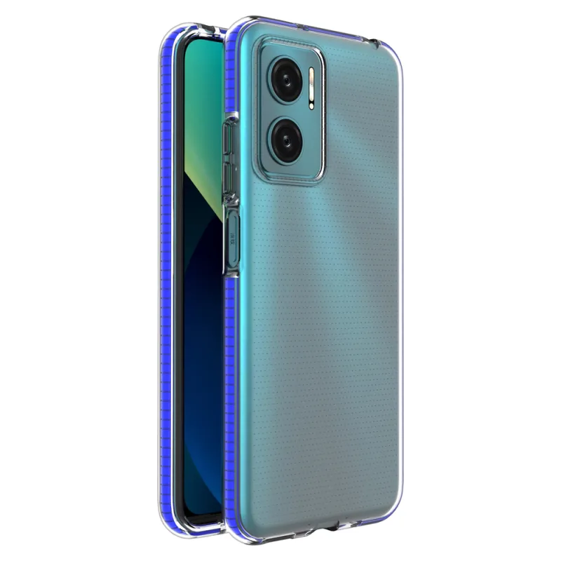 Spring Case kryt gélový kryt s farebným rámom pre Xiaomi Redmi 10 tmavomodrý