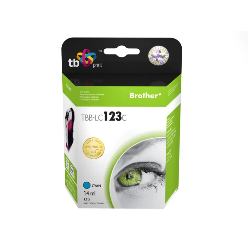 Ink.kazeta kompatibilná s Brother LC123C 100% new TBB-LC123C