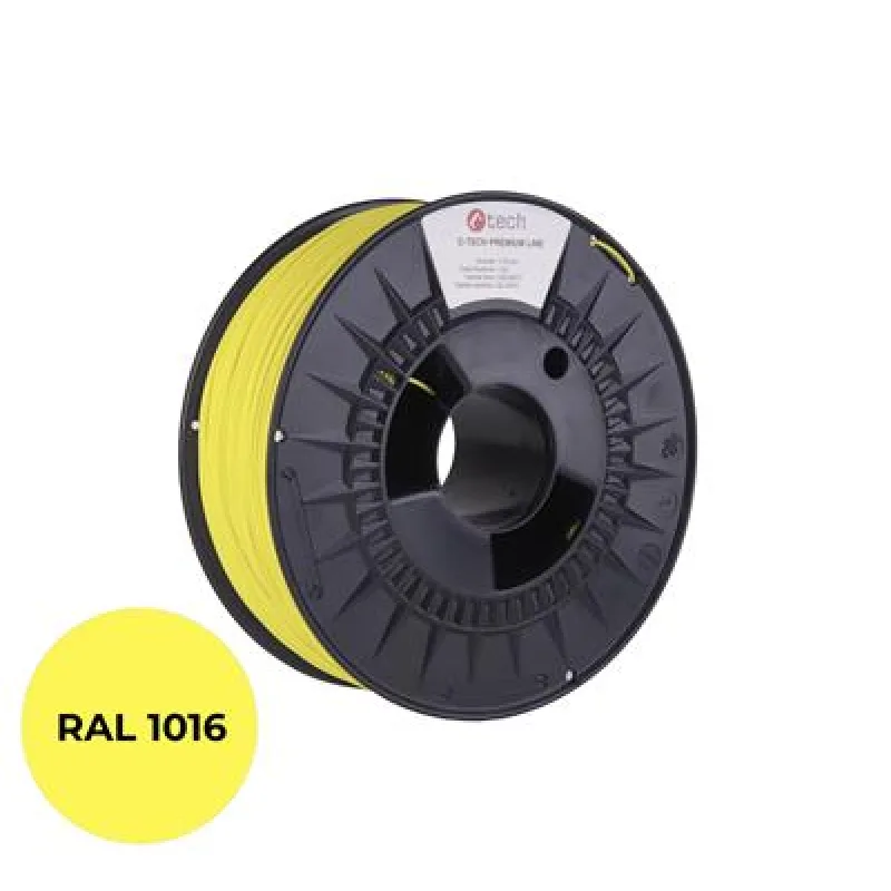 Tlačová struna (filament) C-TECH PREMIUM LINE, PLA, sírová žltá, RAL1016,…