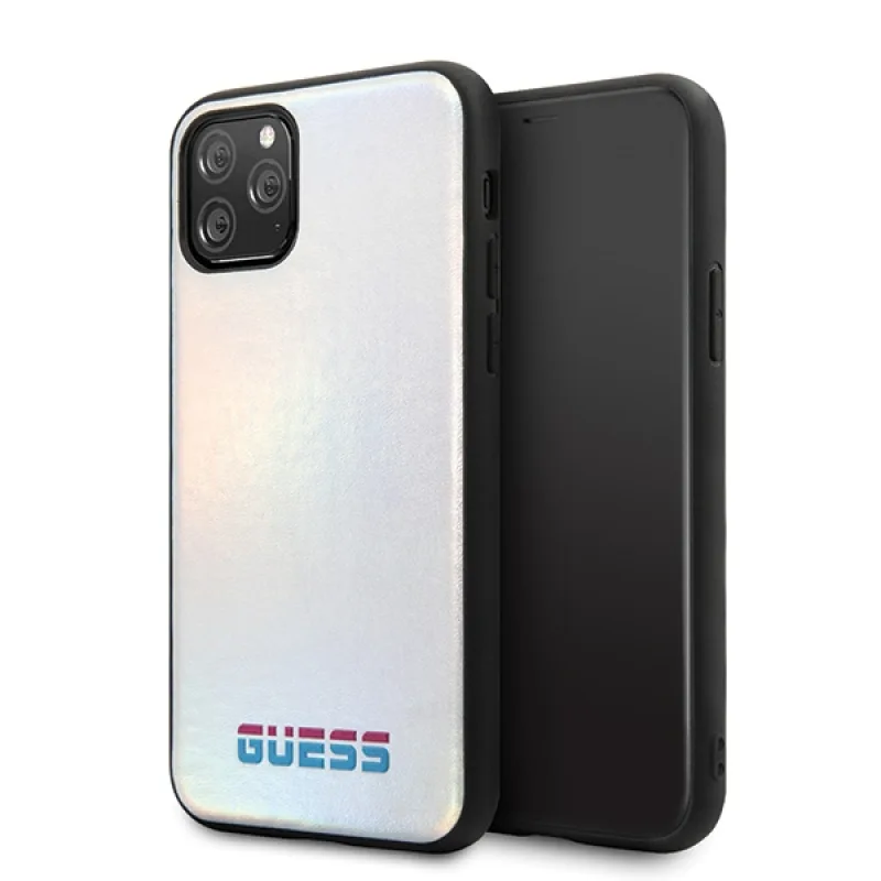 Guess GUHCN58BLD iPhone 11 Pro strieborno-strieborné pevné puzdro Iridescent