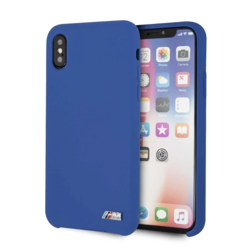 BMW Silicone M Collection Puzdro na iPhone X / Xs – modré