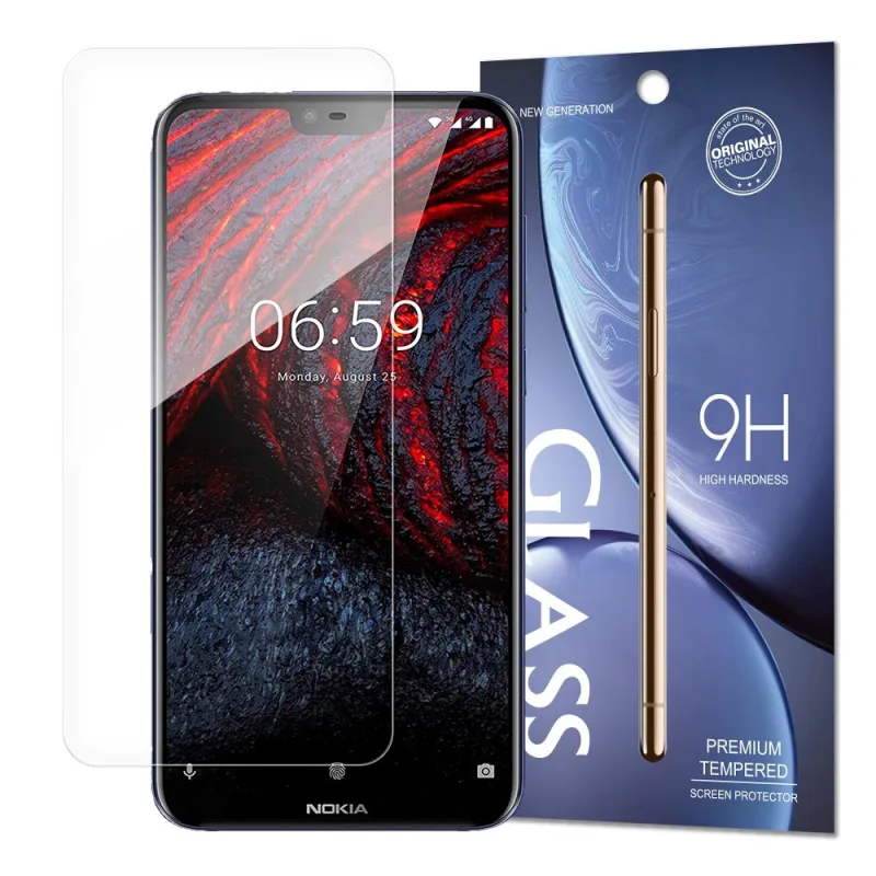 Tvrdené sklo 9H na ochranu obrazovky pre Nokia 6.1 Plus / Nokia X6 2018 (balenie – obálka)