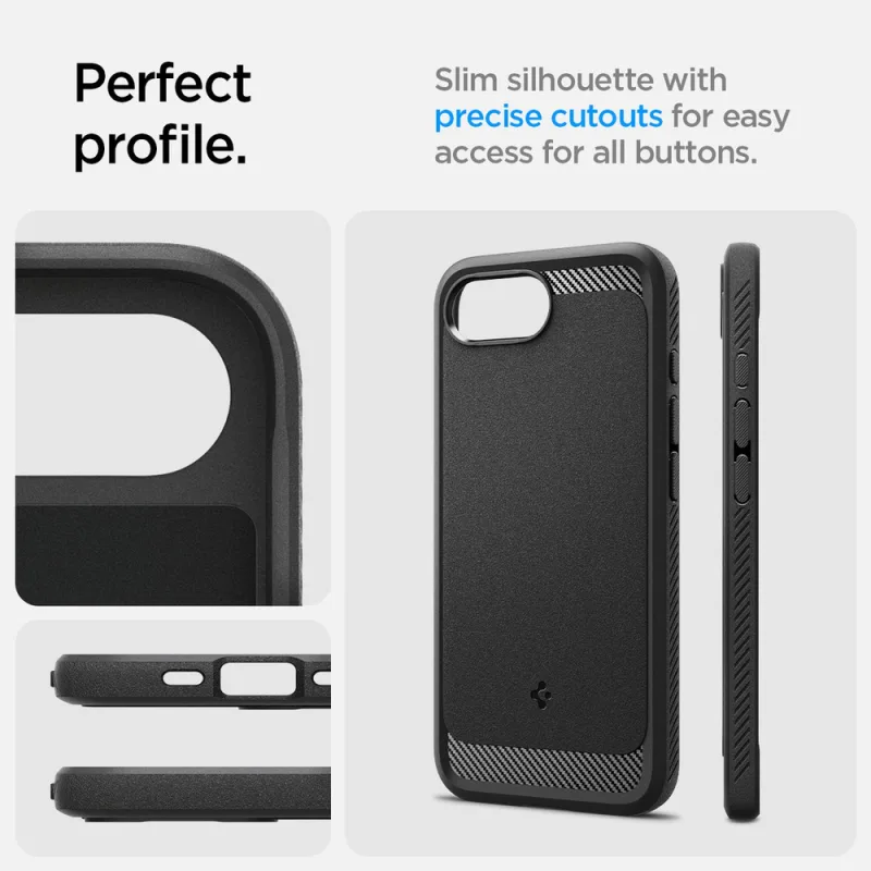 Puzdro Spigen Rugged Armor MagSafe pre iPhone 16e - čierne
