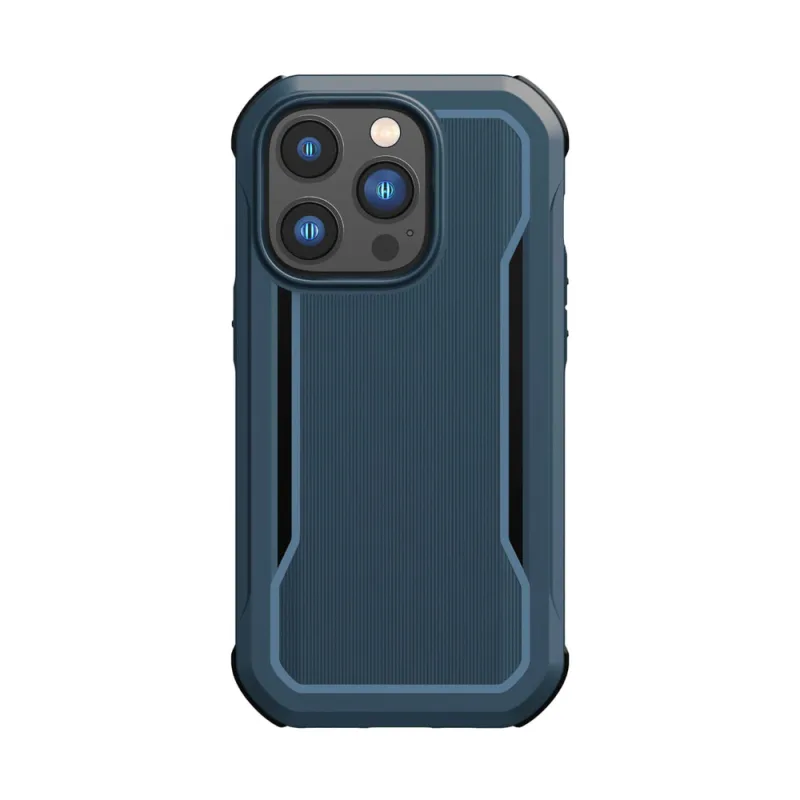 Puzdro Raptic X-Doria Fort na iPhone 14 Pro s pancierovým modrým krytom MagSafe