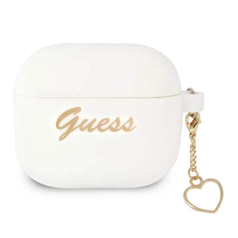 Guess GUA3LSCHSH kryt AirPods 3 white/white Silicone Charm Heart Collection