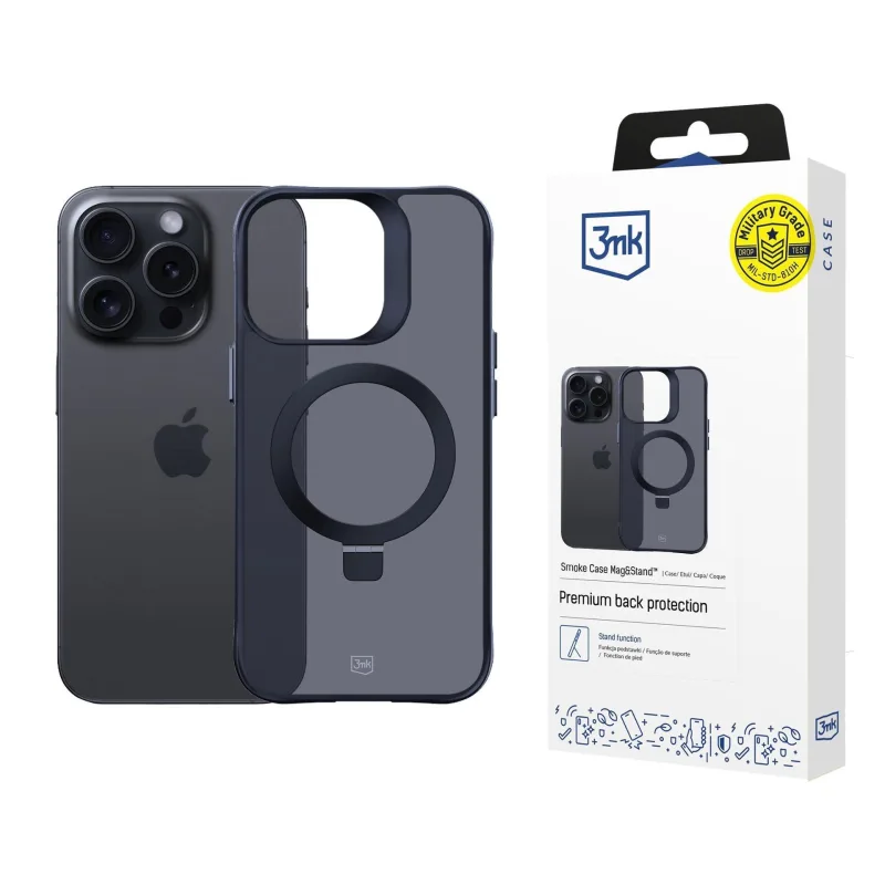 3mk ochranný kryt Smoke Case Mag&Stand pro Apple iPhone 16E 5903108646543