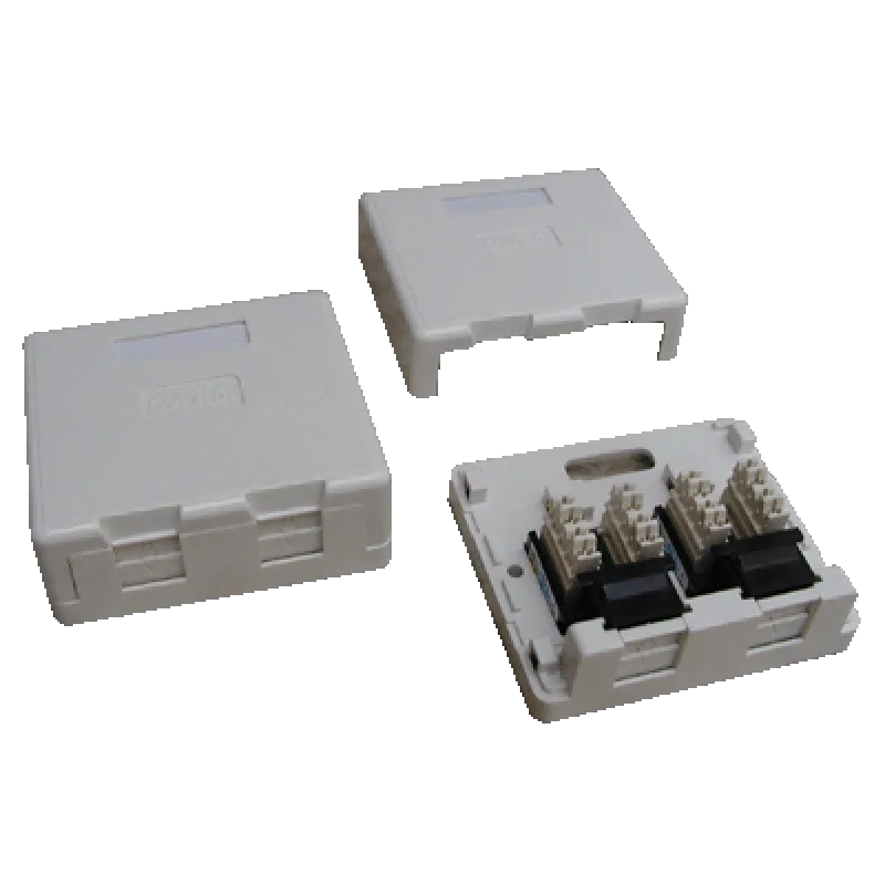 Dvojzásuvka CAT5E UTP na omietku (protiprachová) 2334