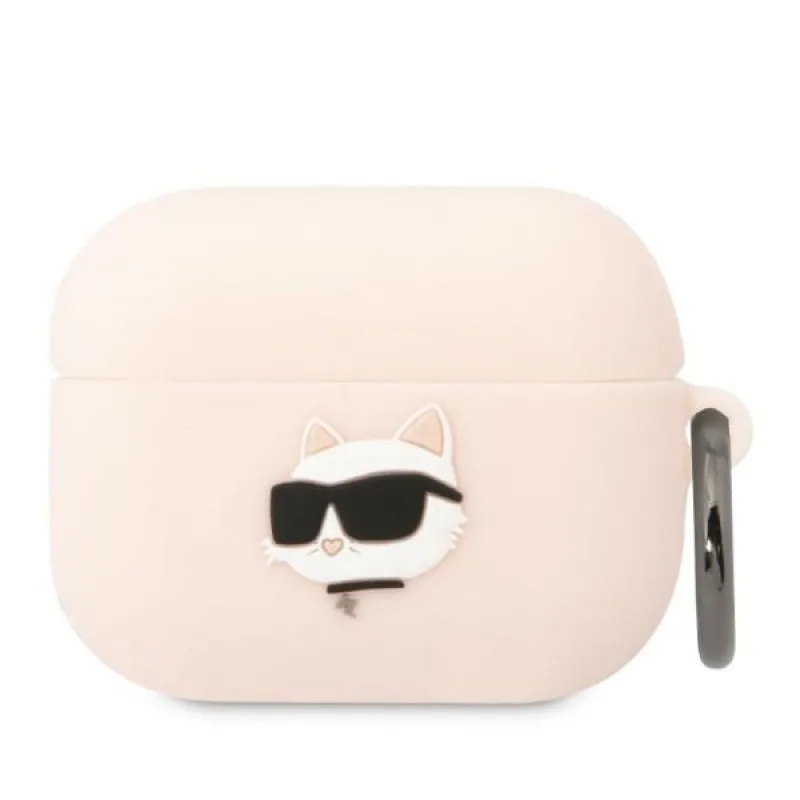 Karl Lagerfeld KLAPRUNCCHP kryt AirPods Pro ružový/ružový Silikónová Choupette Head 3D