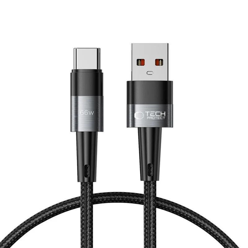 Kábel Tech-Protect UltraBoost USB-C / USB-A 66 W 6A 0,5 m – sivý