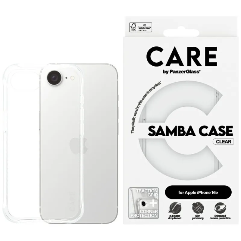 CARE by PanzerGlass Fashion Puzdro na iPhone 16e – priehľadné