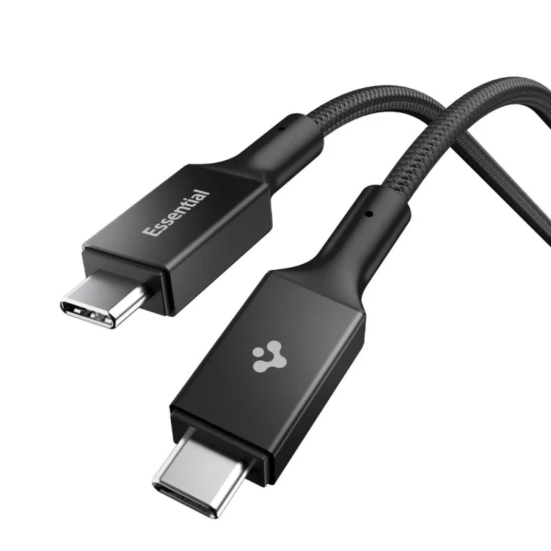 Spigen Essential EB10015CC USB-C / USB-C 100W 150 cm kábel – čierny