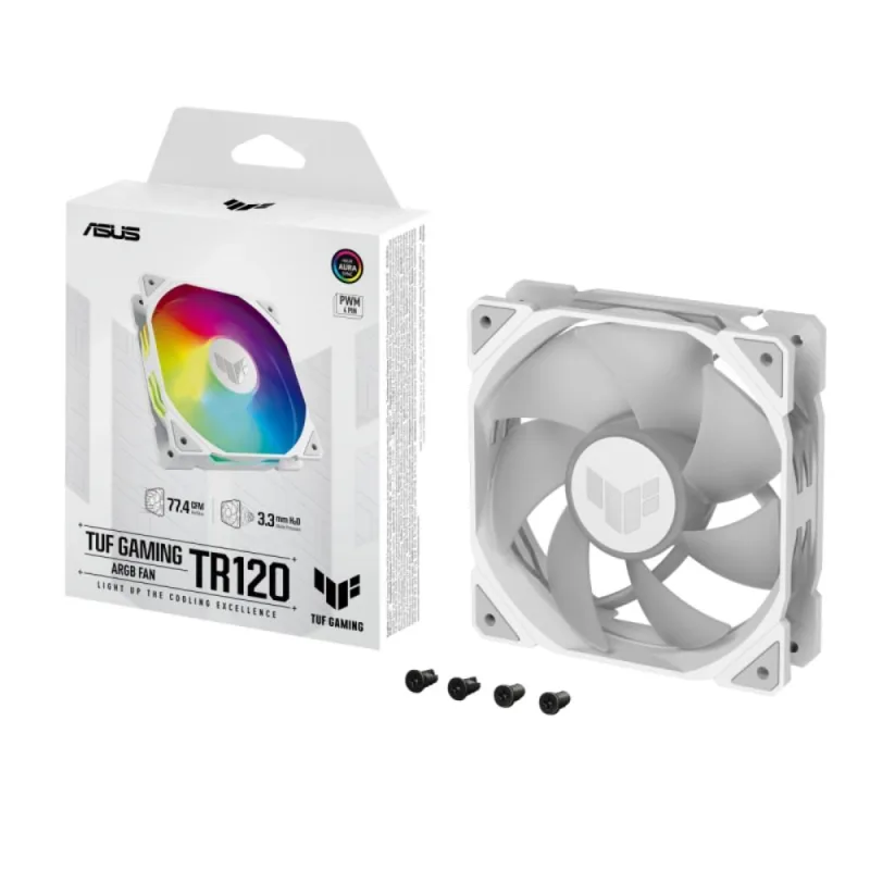 ASUS ventilátor TUF GAMING TR120 ARGB, 1x120mm, bílá 90DA0093-B09000