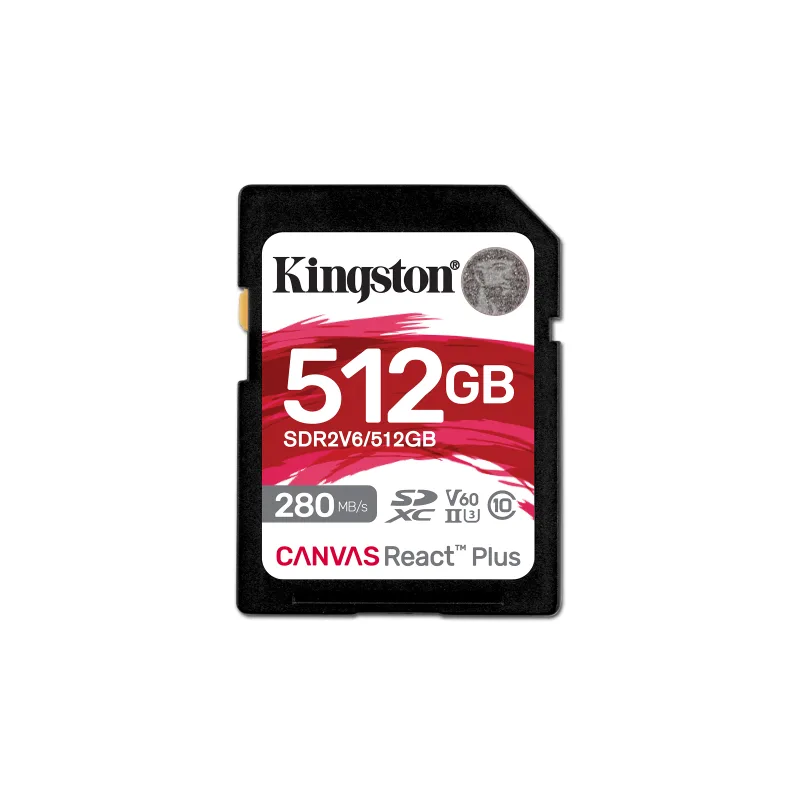 Kingston Canvas React Plus/ SDHC/ 512 GB/ UHS-II U3 / Class 10 SDR2V6…