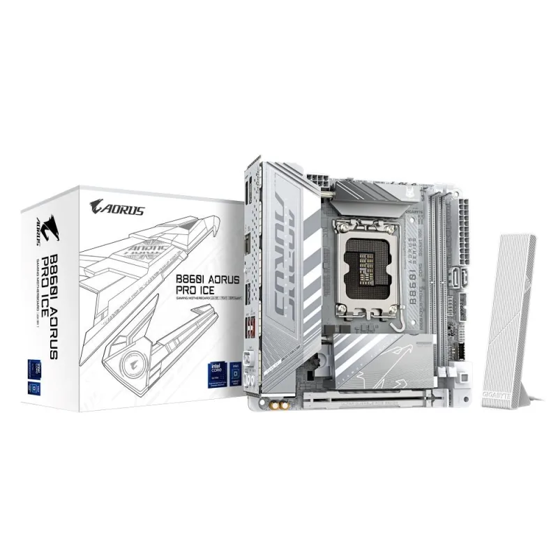 GIGABYTE MB Sc LGA1851 B860I AORUS PRO ICE, Intel B860, 2xDDR5, …
