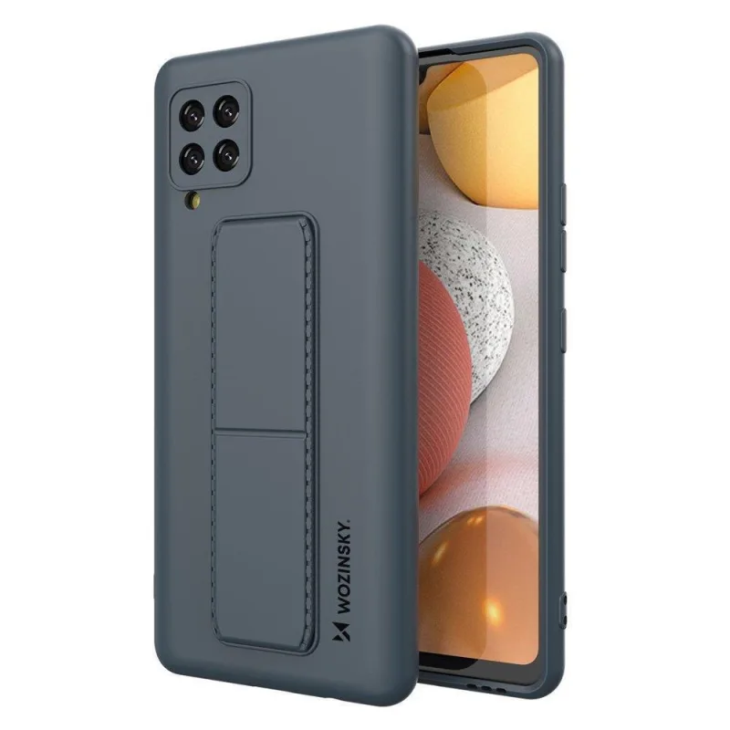 Wozinsky Kickstand Case silikónové puzdro so stojanom Samsung Galaxy A42 5G námornícka modrá