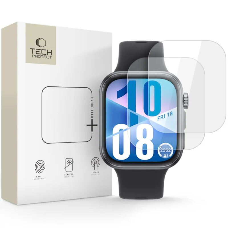 Tech-Protect Hofi Hydro Flex+ 2-balenie hydrogélovej fólie pre Huawei Watch Fit 3 / 4 - priehľadná
