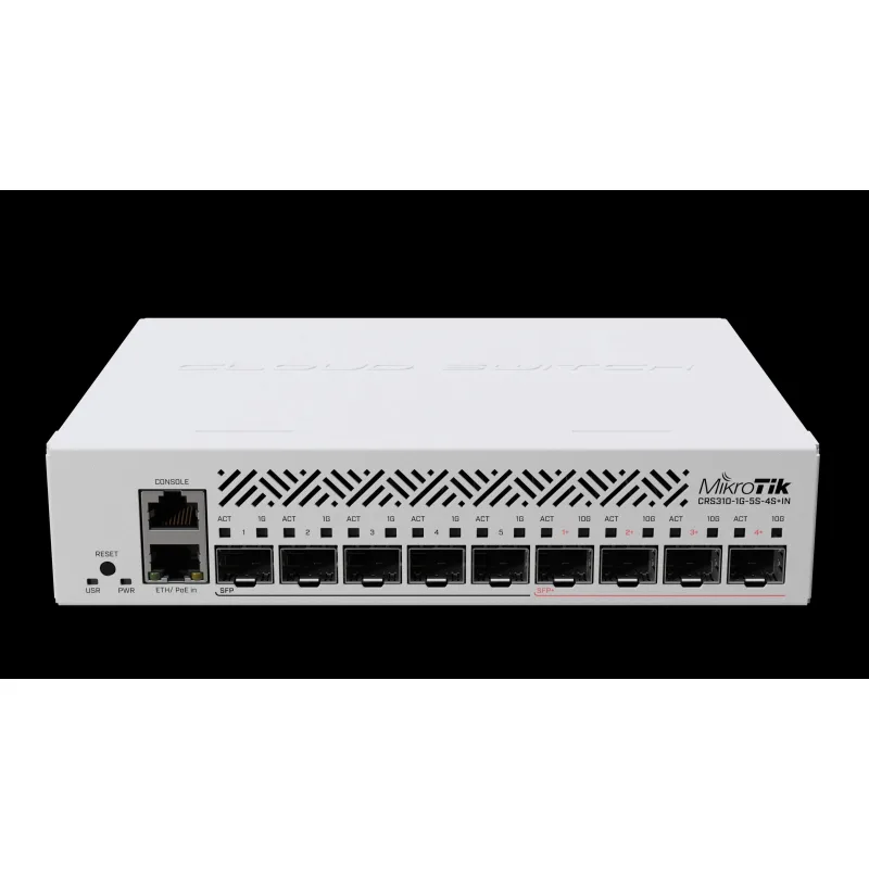 MIKROTIK RouterBOARD Cloud Router Switch CRS310-1G-5S-4S+IN + L5 (800MHz; 256MB RAM; 1x GLAN; 5x SFP; 4x SFP+) desktop