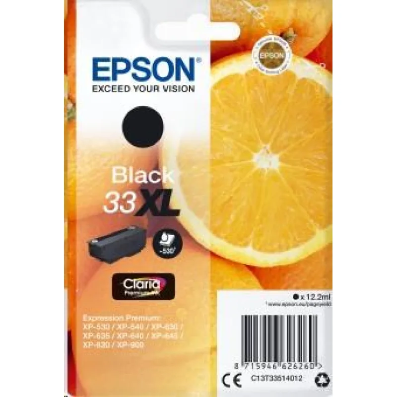 Čierny atrament EPSON v jednom balení "Orange" Black 33XL Claria Premium…