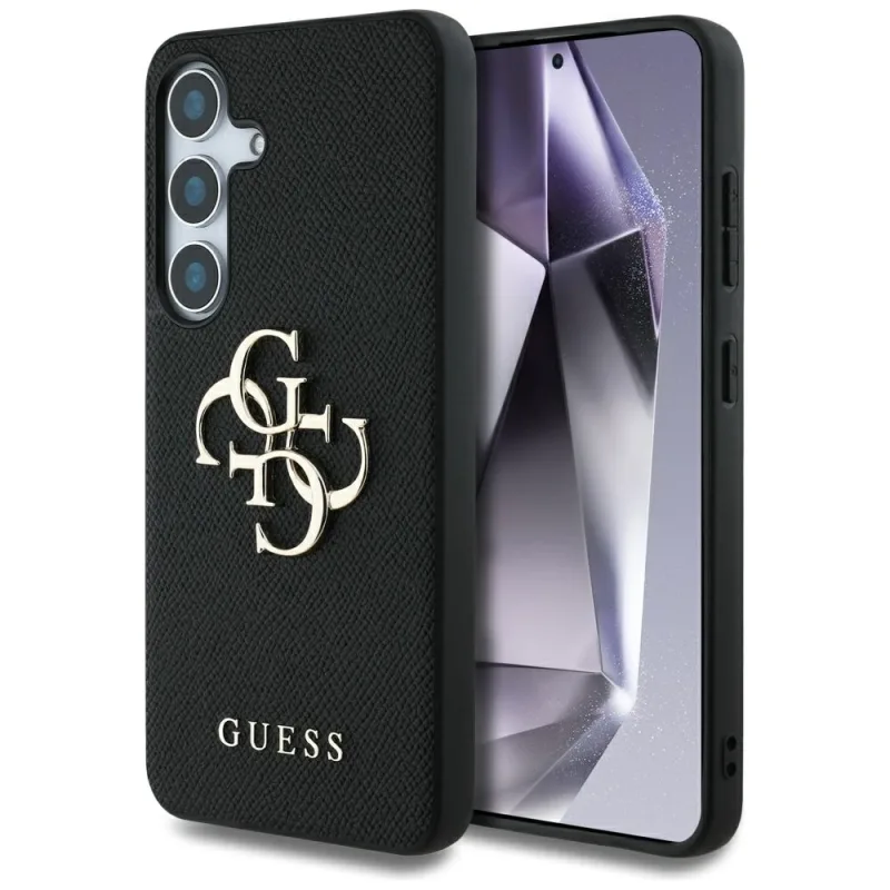 Puzdro Guess Grained Big 4G Logo Small Classic Logo pre Samsung Galaxy S25 Plus čierne