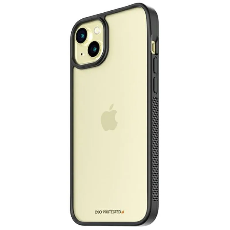 Puzdro PanzerGlass ClearCase pre iPhone 15 Plus / 14 Plus s vojenskou certifikáciou – priehľadné a čierne