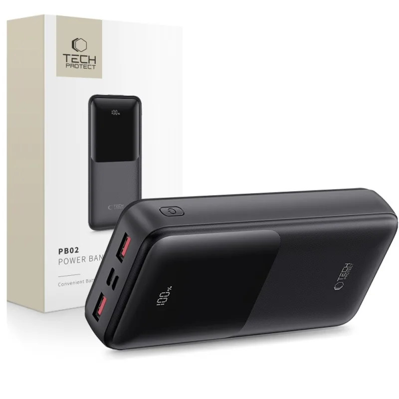 Powerbanka Tech-Protect PB02 20000mAh 22,5W - čierna
