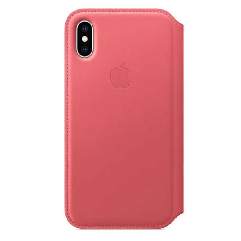 Puzdro iPhone XS Leather Folio Peony Pink MRX12ZM/A
