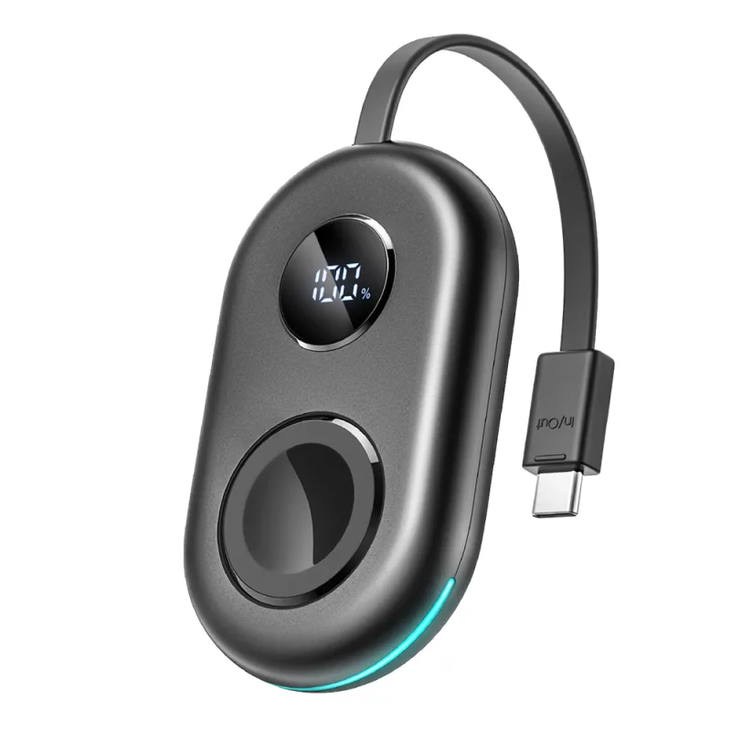 Joyroom JR-W09 3W bezdrôtová nabíjacia power banka s káblom USB-C pre Apple Watch – čierna