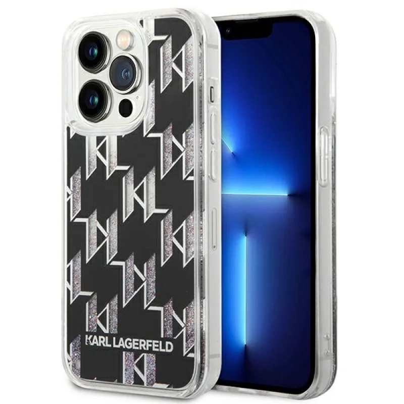 Karl Lagerfeld KLHCP14XLMNMK iPhone 14 Pro Max 6,7 "pevné puzdro čierne / čierne Liquid Glitter Monogram