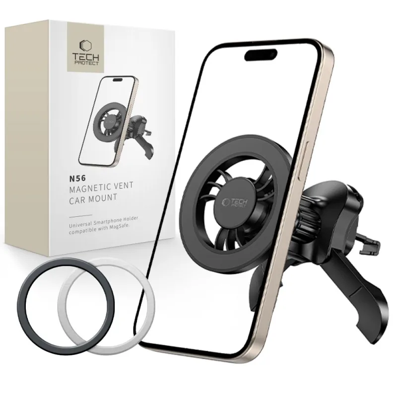 Magnetický držiak vzduchového ventilu do auta Tech-Protect N56 MagSafe – čierny