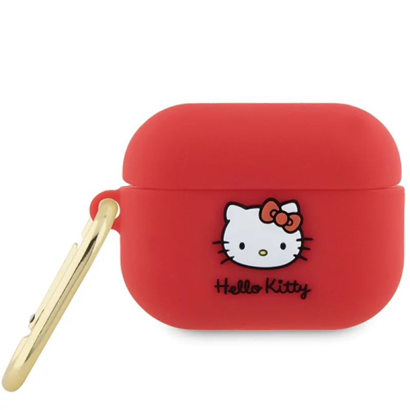 Silikónové puzdro Hello Kitty 3D Kitty Head pre AirPods Pro 2 (2022/2023) – fuchsiové