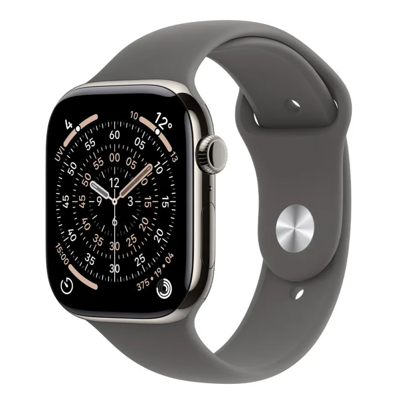 Apple Watch Series 11 GPS + Cellular 46mm Prírodný titán s kamenno sivým športovým remienkom - M/L