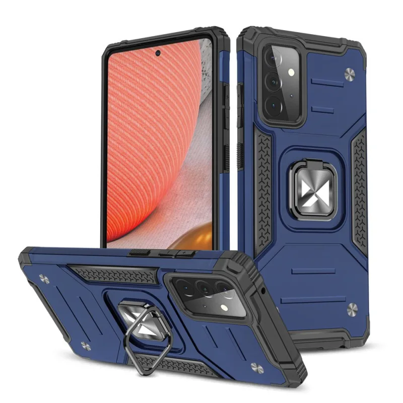 Wozinsky Ring Armor Case Kickstand Pevný odolný kryt pre Samsung Galaxy A72 4G modrý
