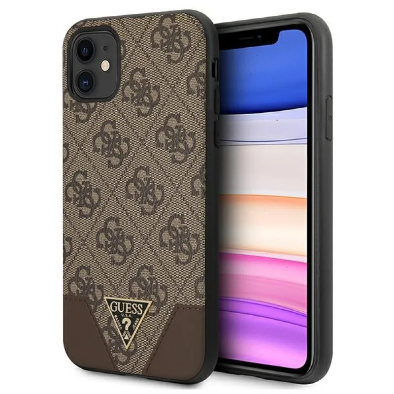 Puzdro Guess 4G Triangle Collection pre iPhone 11 6.1" / Xr 6.1" - hnedé