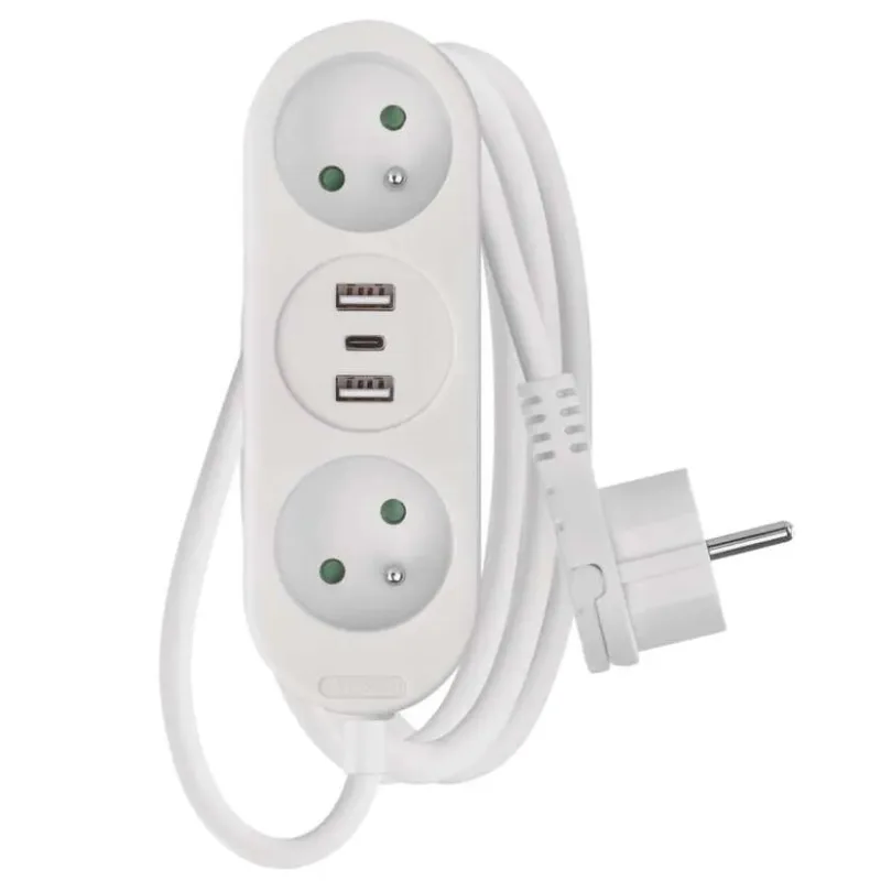 EMOS Predlžovací kábel 16A (2zás. + 3 x USB) 2M P0212U