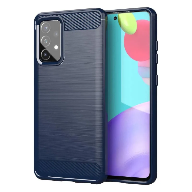 Carbon Case Flexible Cover TPU puzdro pre Samsung Galaxy A72 4G modré
