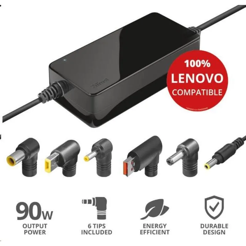 Napájací adaptér TRUST MAXO pre notebooky LENOVO 90 W, vrátane. koncové…