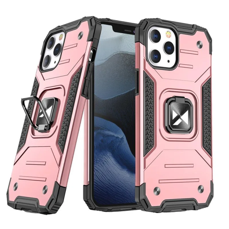 Wozinsky Ring Armor Case Kickstand Tough Rugged Cover pre iPhone 13 mini rose