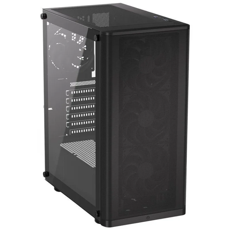 ENDORFY Case Ventum 200 Air, Průhledná bočnice, ATX, 4x120mm, černá…