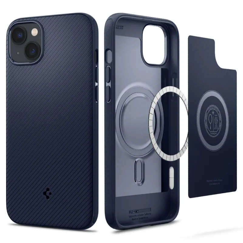 Puzdro Spigen Mag Armor na iPhone 14 Plus – modré